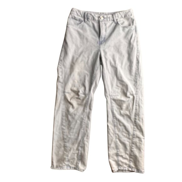 Good American Loose Denim Jeans Womens Size 8 29 Drawstring Light Distressed - Picture 1 of 8